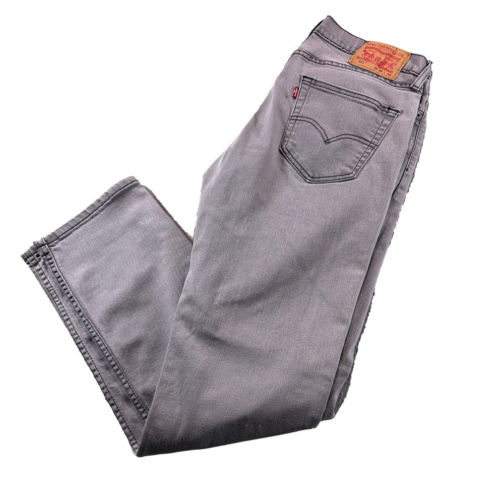 Levis 511 Slim Fit Jeans Mens 34x32 Gray Casual Stretch Denim Pants